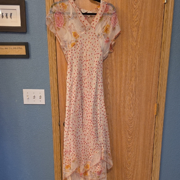 J. Jill Dresses & Skirts - J. Jill Floral High Low Dress - Pink and Yellow